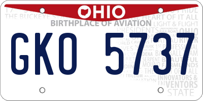 OH license plate GKO5737