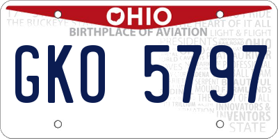 OH license plate GKO5797