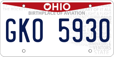 OH license plate GKO5930