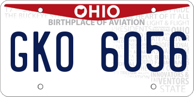 OH license plate GKO6056