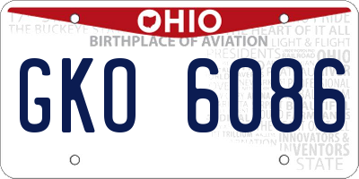 OH license plate GKO6086