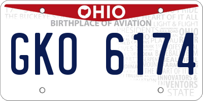 OH license plate GKO6174