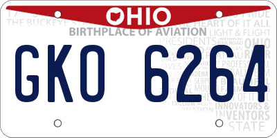 OH license plate GKO6264