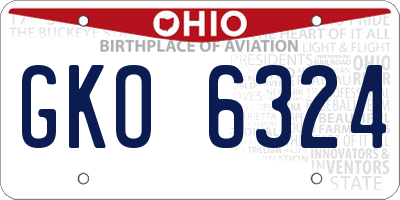 OH license plate GKO6324