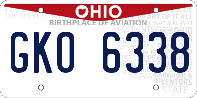 OH license plate GKO6338