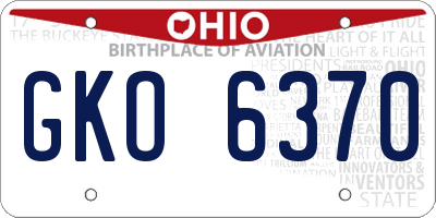 OH license plate GKO6370
