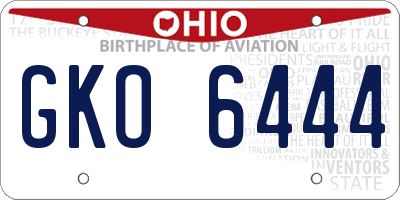 OH license plate GKO6444