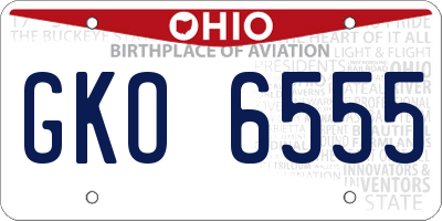 OH license plate GKO6555