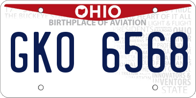 OH license plate GKO6568