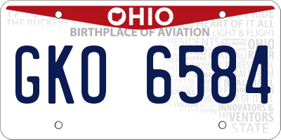 OH license plate GKO6584