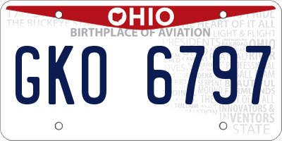 OH license plate GKO6797