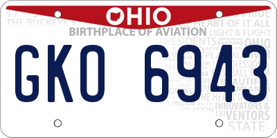 OH license plate GKO6943