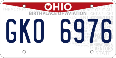 OH license plate GKO6976