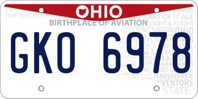 OH license plate GKO6978