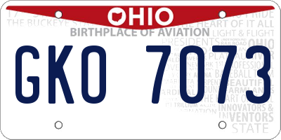 OH license plate GKO7073
