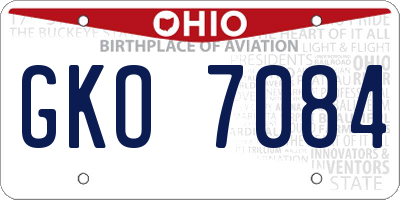 OH license plate GKO7084
