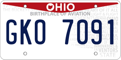 OH license plate GKO7091