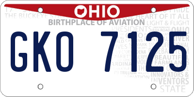 OH license plate GKO7125