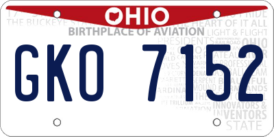 OH license plate GKO7152