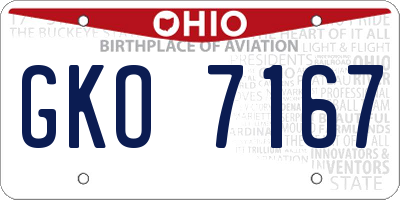 OH license plate GKO7167