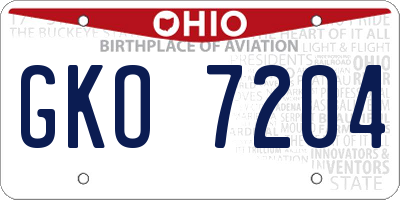 OH license plate GKO7204