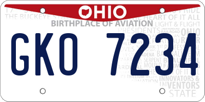 OH license plate GKO7234