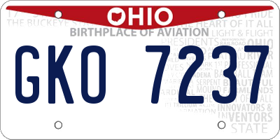 OH license plate GKO7237