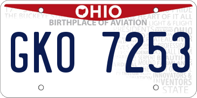 OH license plate GKO7253