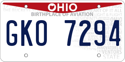 OH license plate GKO7294