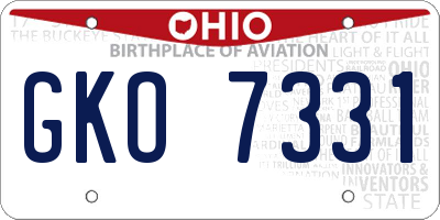 OH license plate GKO7331