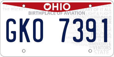OH license plate GKO7391