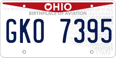 OH license plate GKO7395