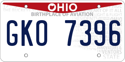 OH license plate GKO7396