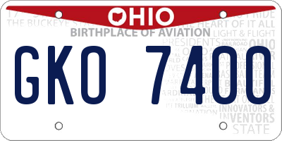 OH license plate GKO7400