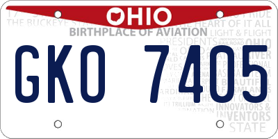 OH license plate GKO7405