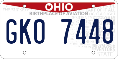 OH license plate GKO7448