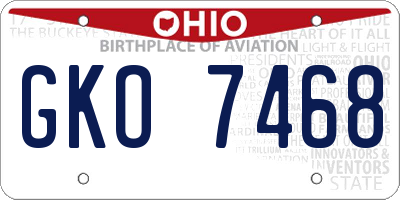 OH license plate GKO7468