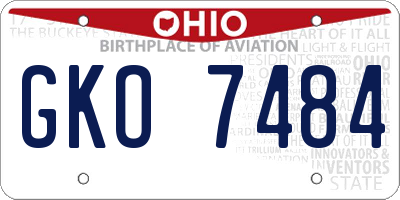 OH license plate GKO7484