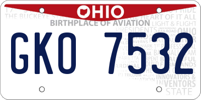 OH license plate GKO7532