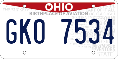 OH license plate GKO7534