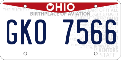OH license plate GKO7566
