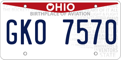 OH license plate GKO7570