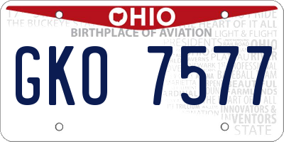 OH license plate GKO7577