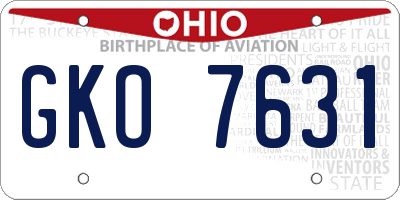 OH license plate GKO7631