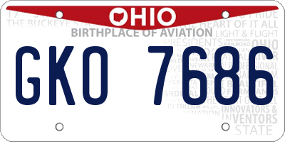 OH license plate GKO7686