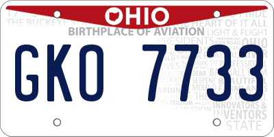OH license plate GKO7733