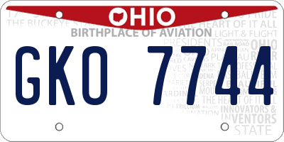 OH license plate GKO7744