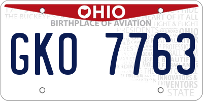 OH license plate GKO7763