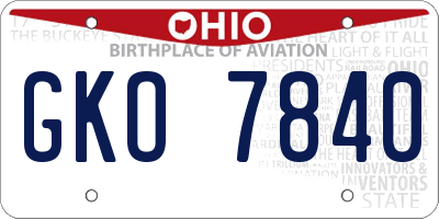 OH license plate GKO7840