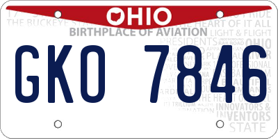 OH license plate GKO7846